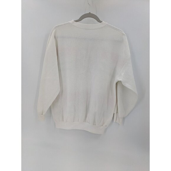 90s Vintage Sweater One Size White Teddy Bear Holiday - Picture 2 of 9